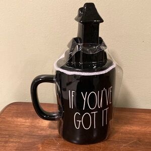 Rae Dunn IF YOU'VE GOT IT HAUNT IT DOUBLE-SIDED HAUNTED HOUSE MUG WITH TOPPER